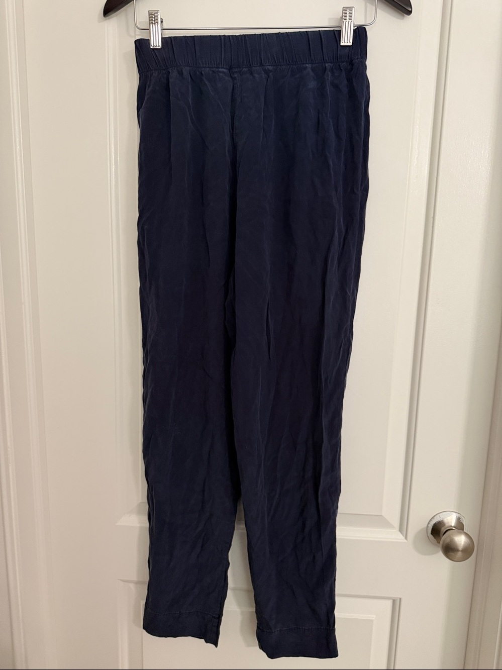 Elizabeth Suzann Blue Silk Andy Pants Medium M Regular - Picture 2 of 3